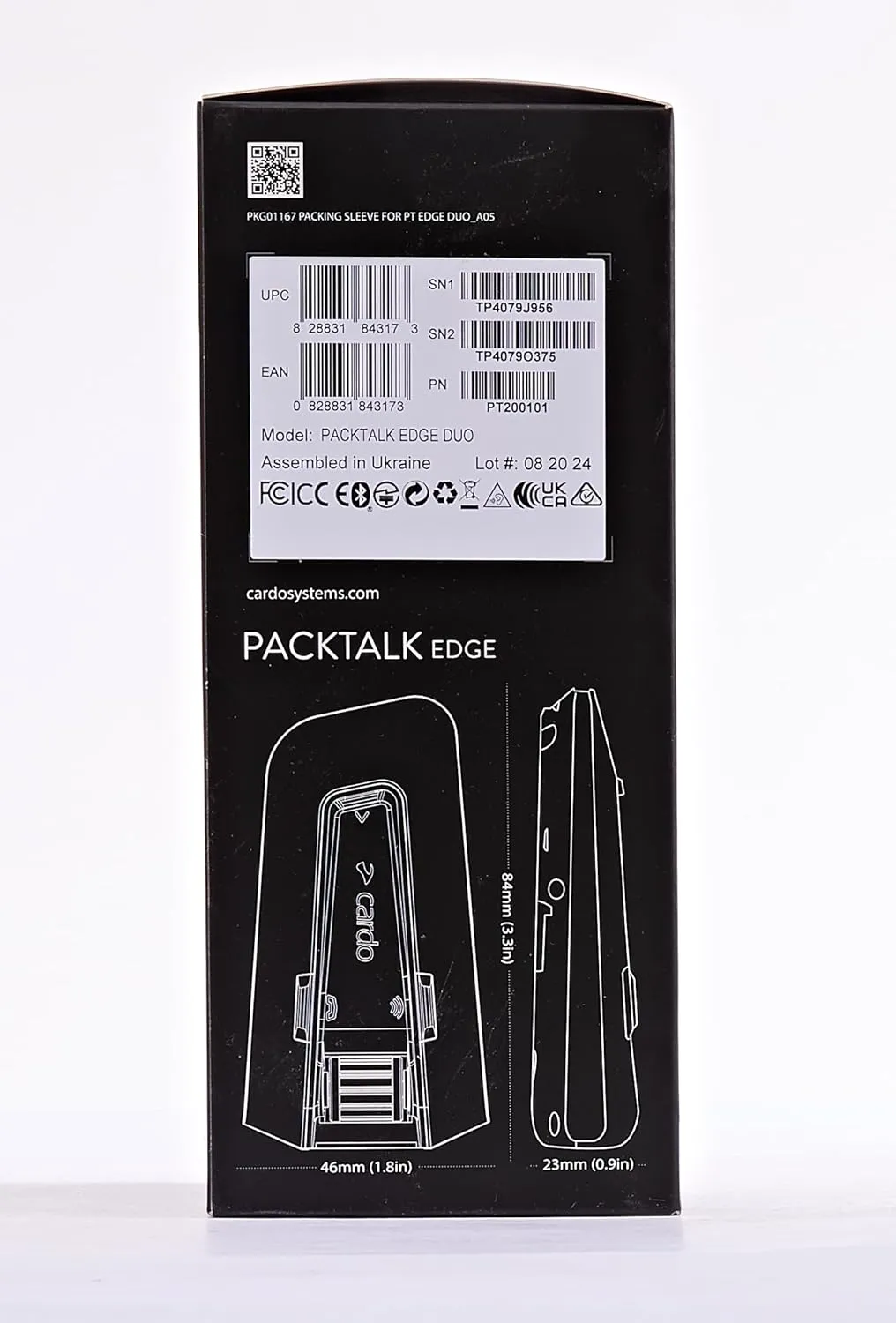Cardo PACKTALK Edge Motorcycle Bluetooth Communication System Headset Intercom - Dual Pack, Black
