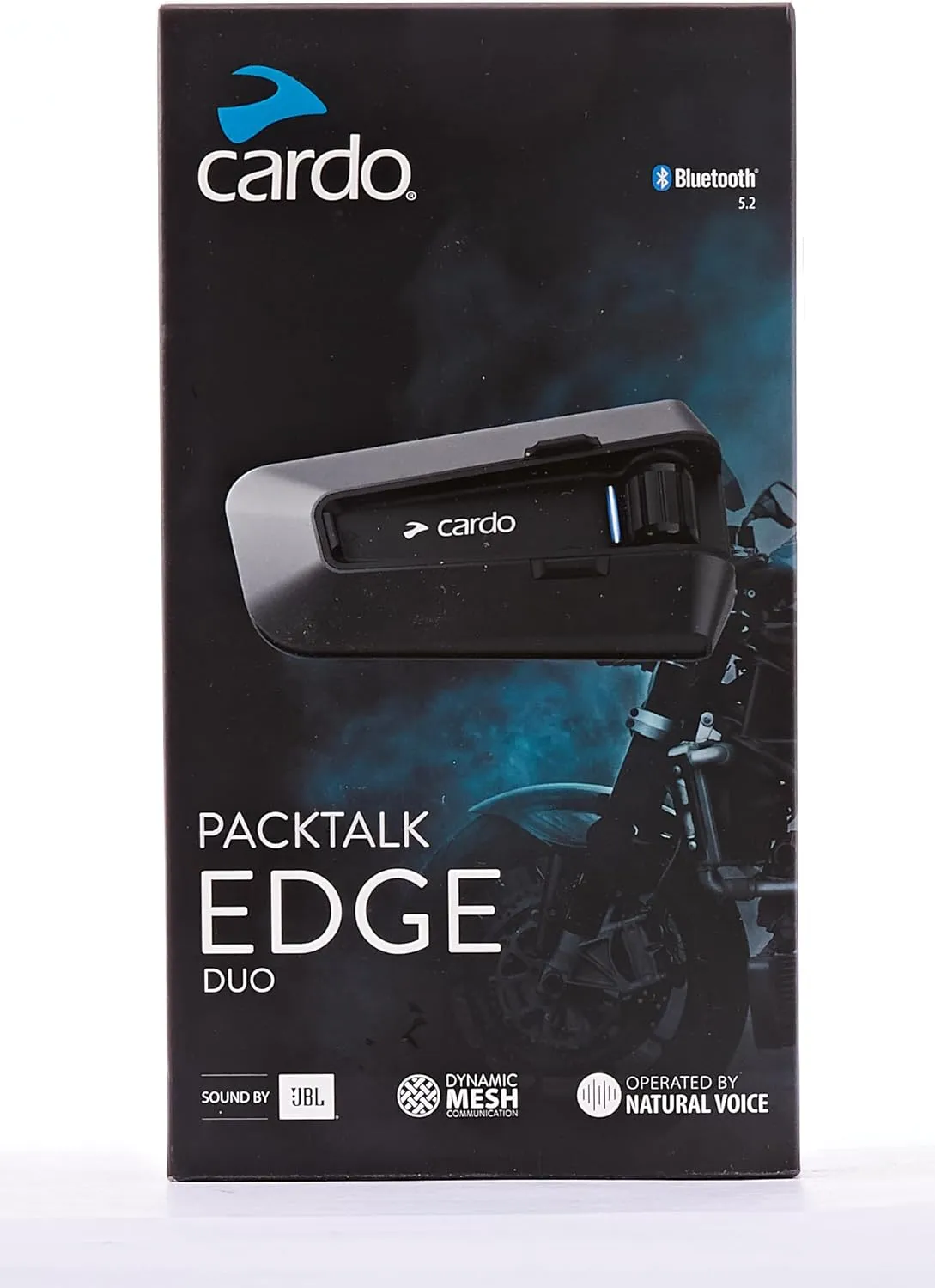 Cardo PACKTALK Edge Motorcycle Bluetooth Communication System Headset Intercom - Dual Pack, Black