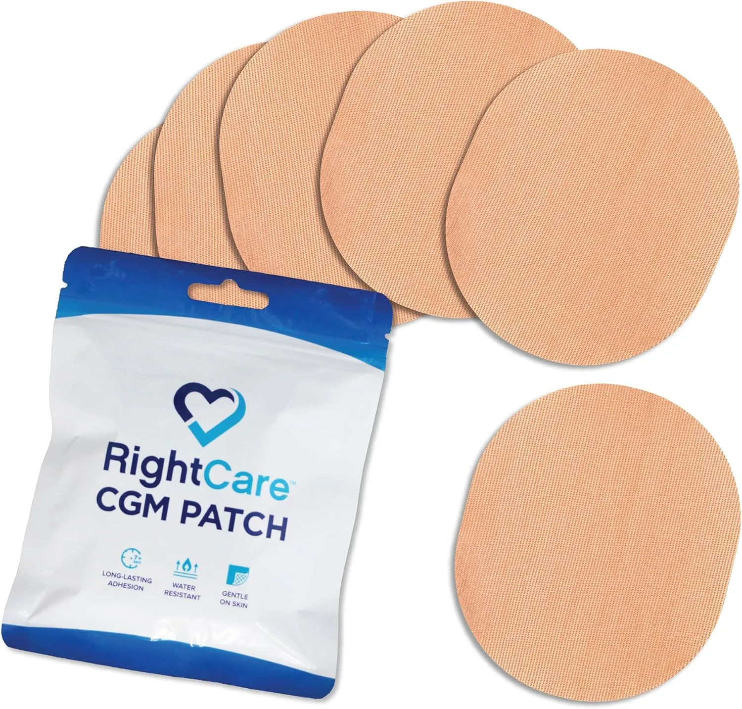 CGM Adhesive Patch Universal (25-Pack), Covered Oval, Tan, Made with Synthetic PRO Extreme KT Tape