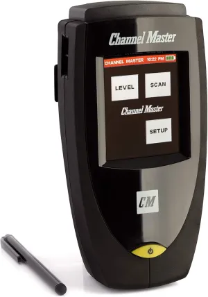 Channel Master TV Antenna Signal Strength Meter – Digital Handheld Signal Finder with Carrying Bag and Stylus for Precise OTA Antenna Alignment and Installation (Displays Signal Level & SNR)
