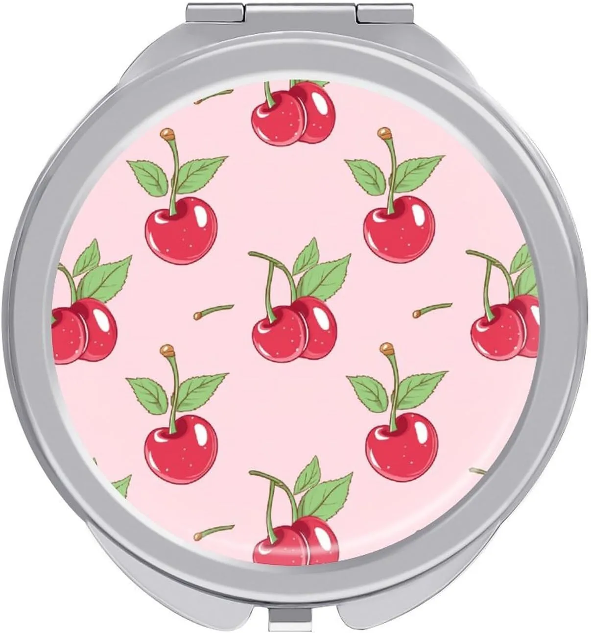 Cherry Fruit Compact Makeup Mirror Mini Foldable Cosmetic Mirror Portable Travel Mirror for Purse Pocket