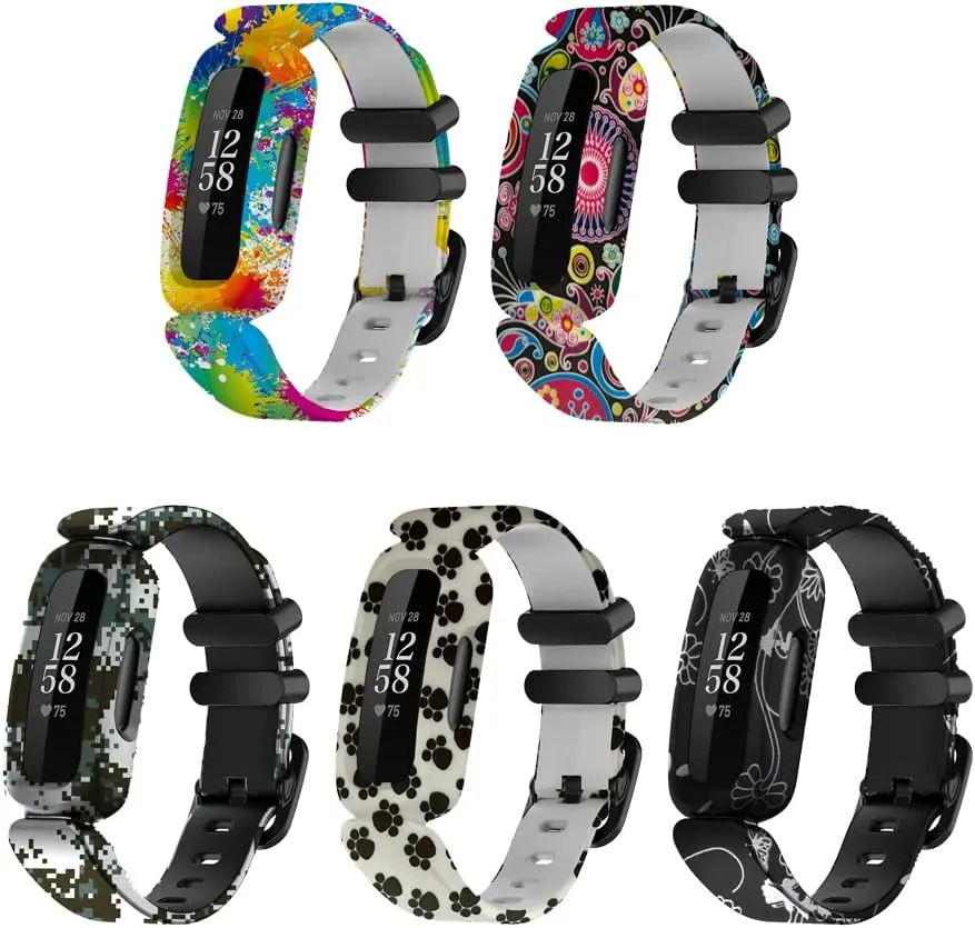 Chofit Bands Compatible with Fitbit Ace 3,Soft Silicone Waterproof Bracelet Accessories Sports Watch Strap Wristbands Replacement for Fitbit Ace 3 (Pattern)