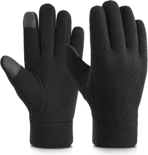 Cierto Winter Gloves for Men Women: Thermal Touch Screen Polar Fleece Gloves with Elastic Cuff for Running Outdoor Activities