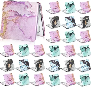 Cindeer 40 Pcs Compact Mirror Bulk Small Purse Portable Pocket Hand Double Sided Magnifying Makeup Mirror Square with 2X 1x Magnification for Girls Woman Mother Travel
