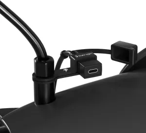 Cliff Top Waterproof Motorcycle USB Charger, 18W PD Type-C Quick Charge, SAE to USB-C Connector, with 10mm Rear View Mirror Mount for Motorbike Phone Charging
