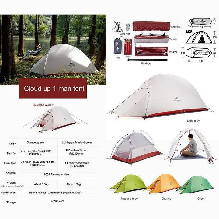 Cloud Up 1/2/3 People 3 season Camping Tent