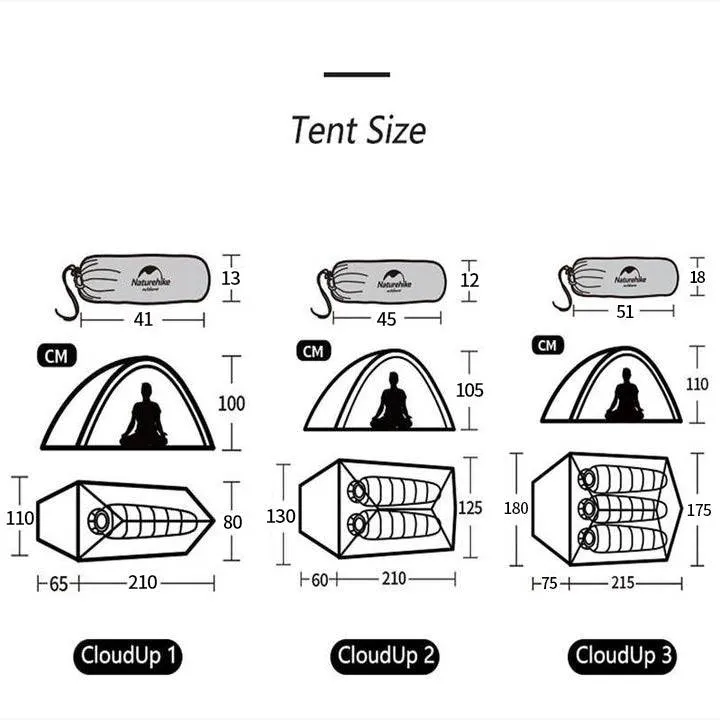 Cloud Up 1/2/3 People 3 season Camping Tent