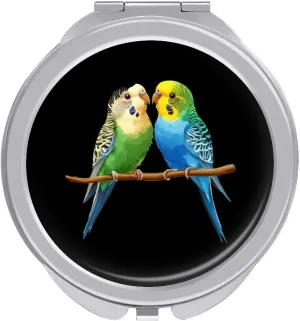 Colorful Parrots Parrot Birds Pocket Mirror Mini Portable Makeup Mirror Travel Compact Mirror