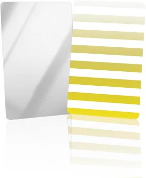 Compact Card Mirror, Unbreakable Stainless Steel Makeup Mirror Gradient Yellow and White Stripes Rectangular Handheld Small Travel Mirror for Camping, Travelling