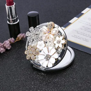 Compact Mirror 1x/2x Magnification Pocket Mirror for Women Portable Mirror 3inch Cute Small Mirror Travel Makeup Mirror (Daisy)