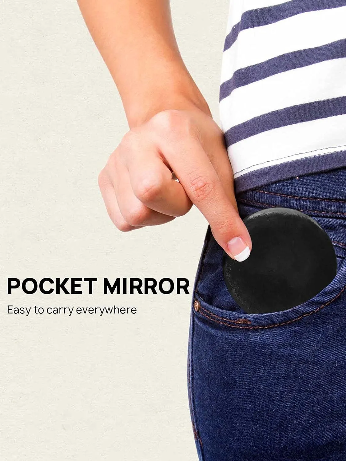 Compact Small Makeup Mirror Bulk, Mini Travel Pocket Mirror for Purse Women Pack of 36 Pcs(Round, Black)