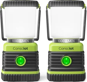 Consciot 1000LM LED Camping Lantern 2-Pack: Light Up Your World