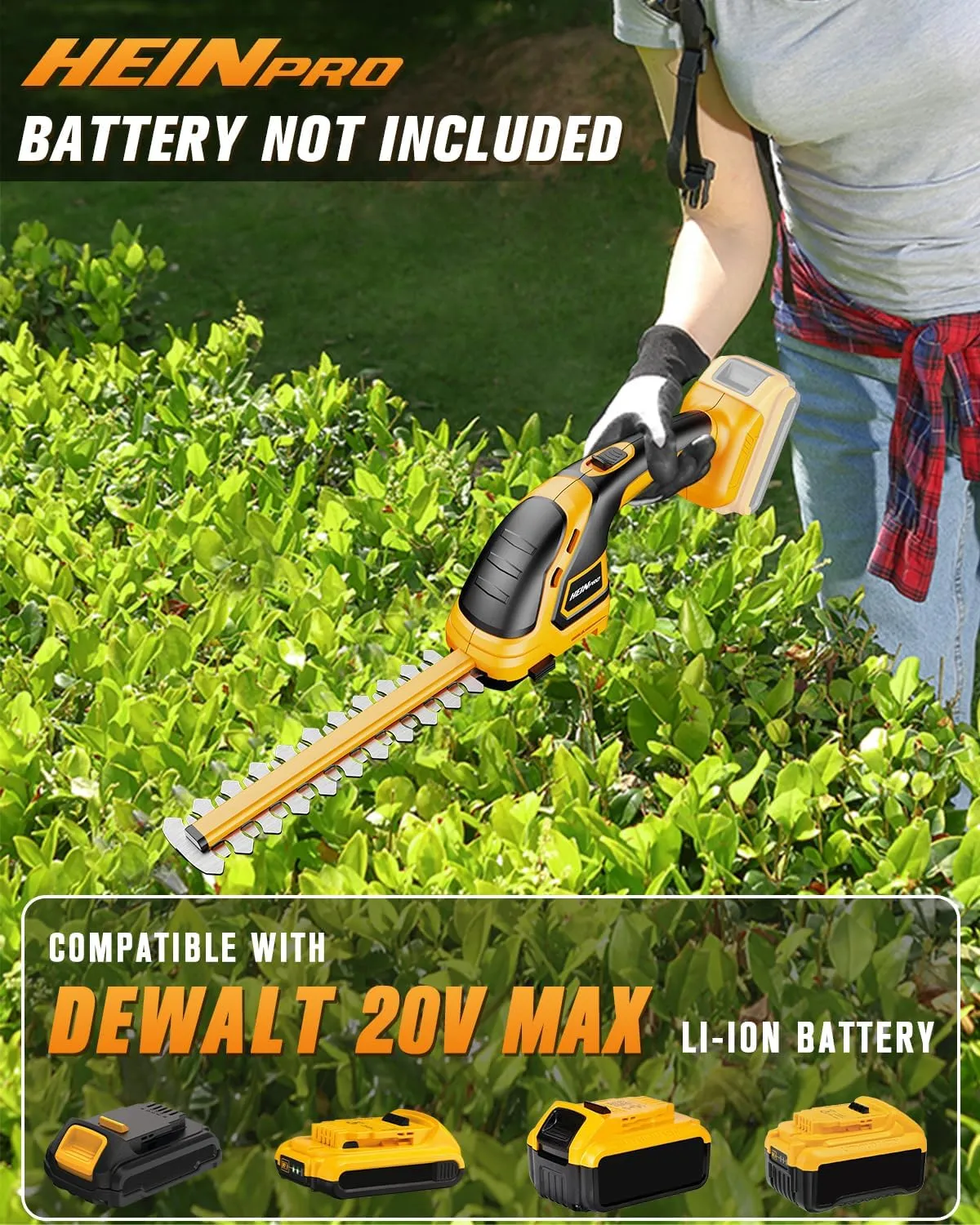 Cordless Hedge Trimmer Compatible with DEWALT 20V MAX Battery(No Battery), Electric Hedge Trimmer Cordless Grass Trimmers, Bush Trimmers Grass Shears Handheld for Yard, Garden, Lawn Care