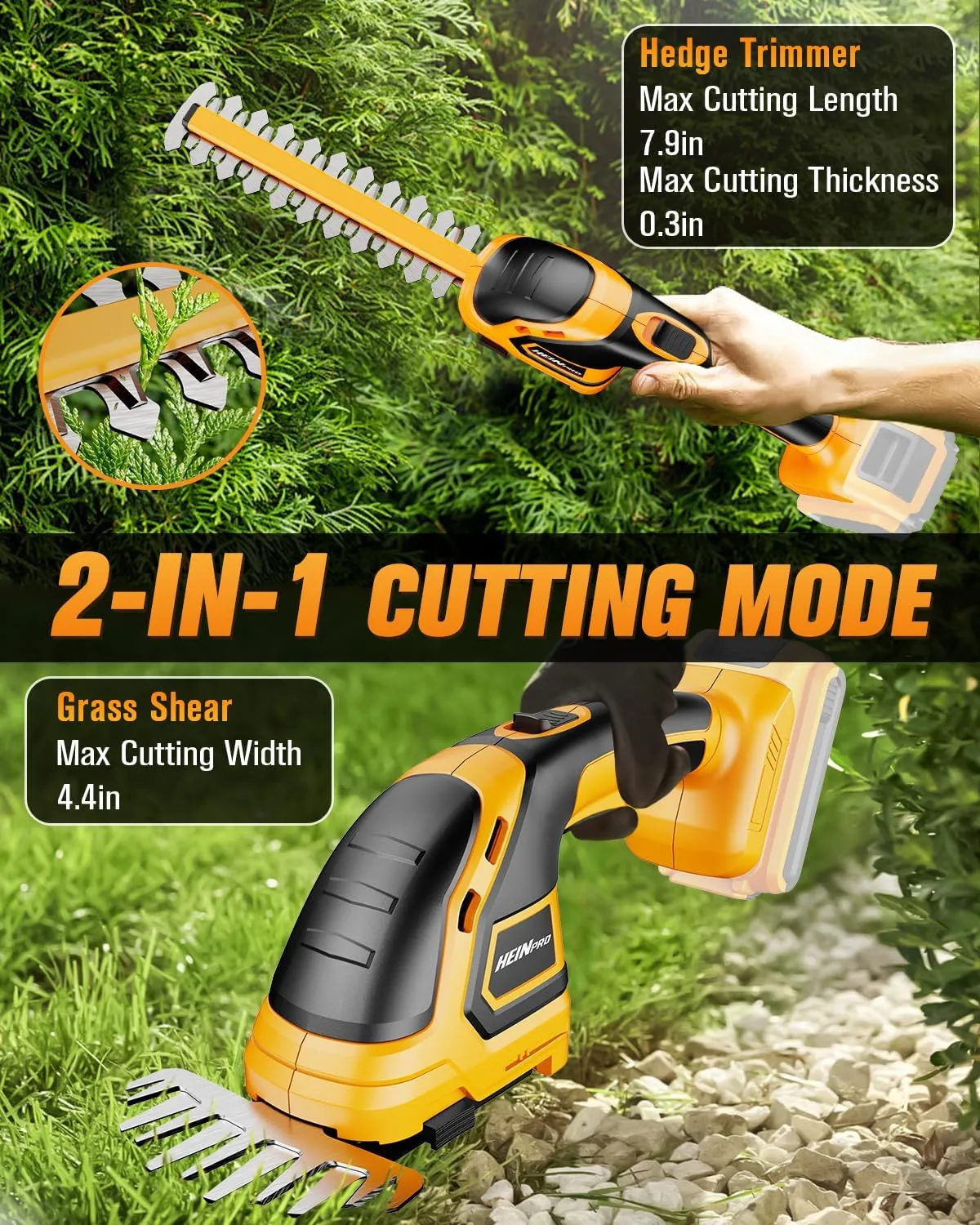 Cordless Hedge Trimmer Compatible with DEWALT 20V MAX Battery(No Battery), Electric Hedge Trimmer Cordless Grass Trimmers, Bush Trimmers Grass Shears Handheld for Yard, Garden, Lawn Care