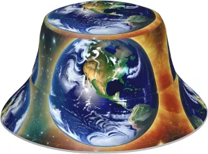Cosmic Earth Printing Reflective Bucket Hat for Men and Women - Lightweight, Breathable, and Stylish Black, Black, One Size
