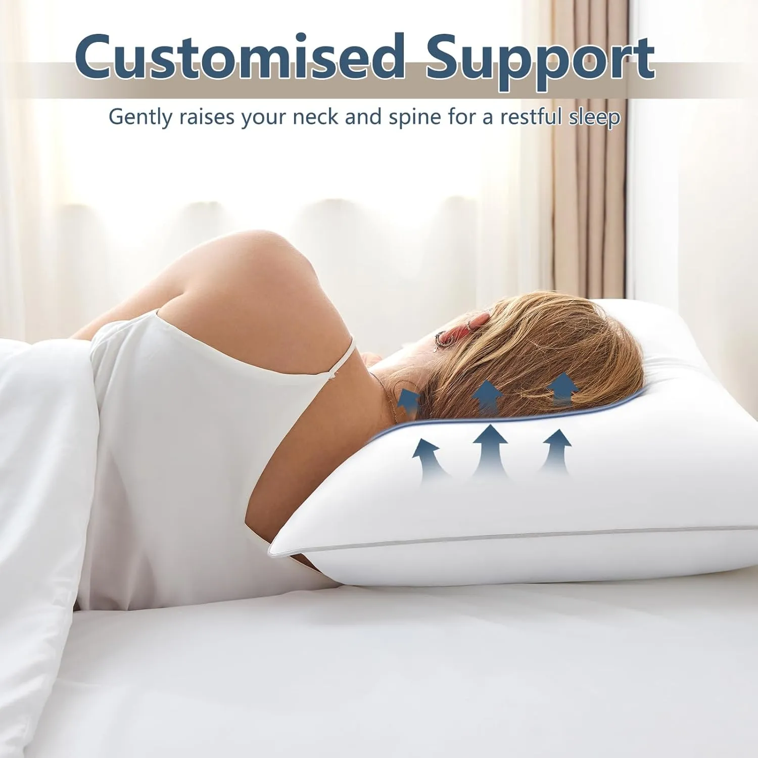 CozyLux Pillows Standard Size Set of 4, Hotel Quality Bed Pillows for Sleeping 4 Pack, Cooling Pillows for Side Back and Stomach Sleepers, Down Alternative Luxury Soft Supportive Pillows (18x26)