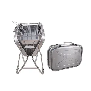 CRONY Full assortment Outdoor Folding Top-notch service Portable grill Commercial Camping Charcoal Portable Steel 8828 Stainless Grill Bbq