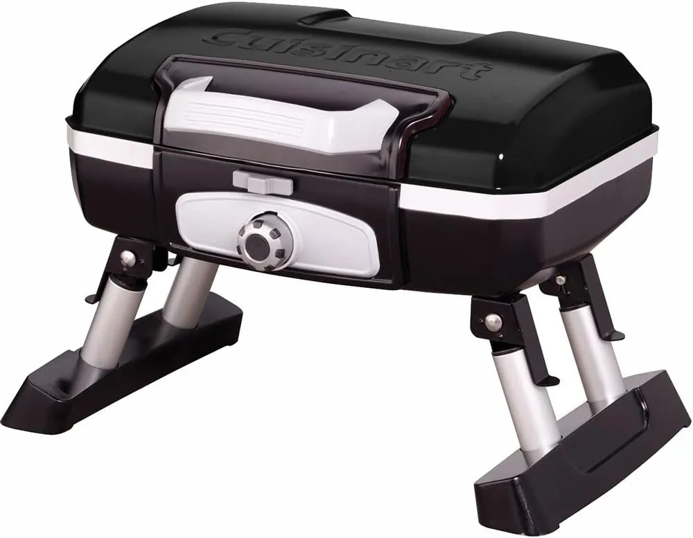 Cuisinart CGG-180T Petit Gourmet Portable Tabletop Propane Gas Grill, Red 17.6 x 18.6 x 11.8-Inch