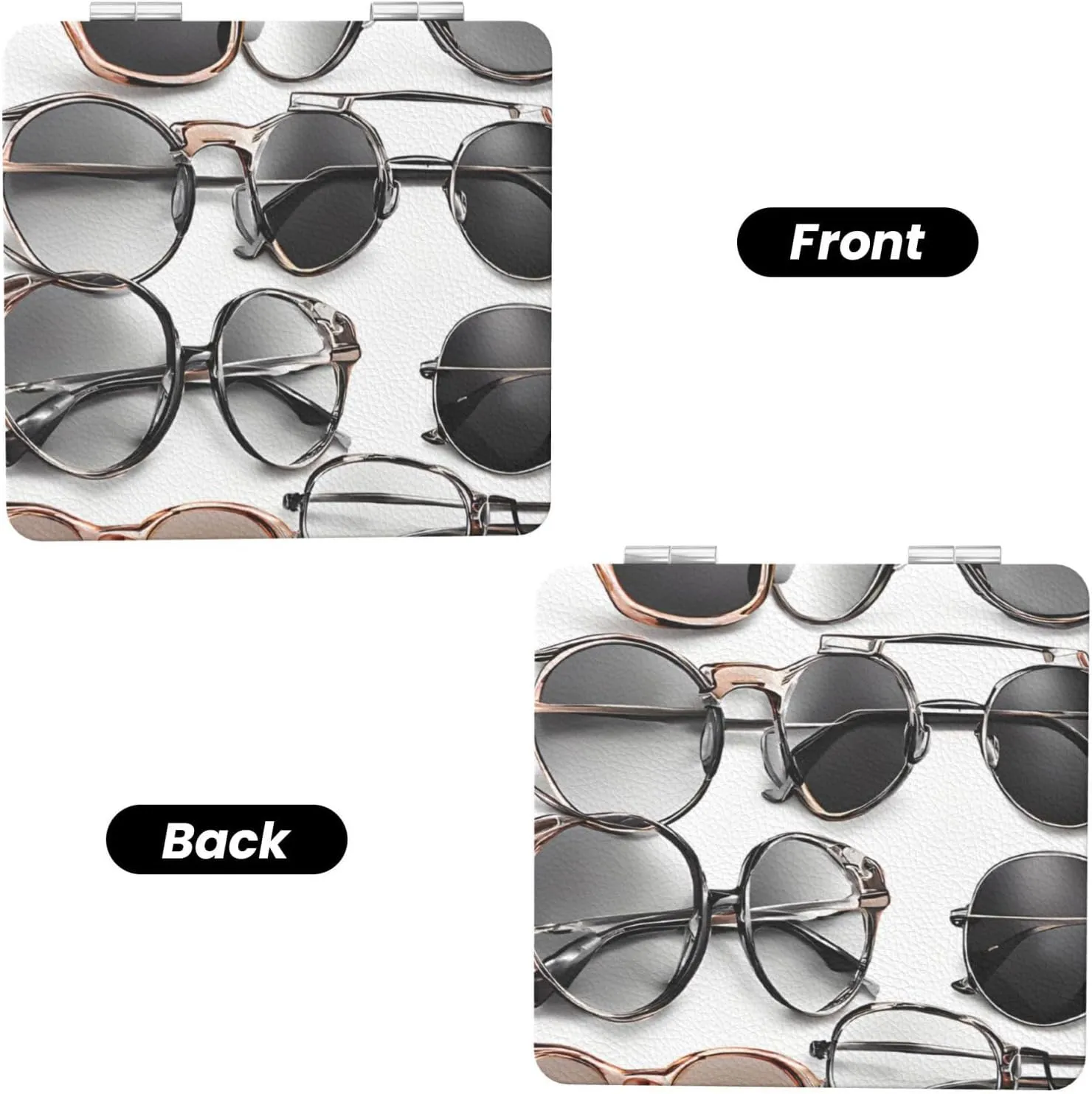 Cute Glasses Portable Pocket Cosmetic Mirror-Compact and Light, It is A Necessary Thing to Go Out for Beauty and Makeup