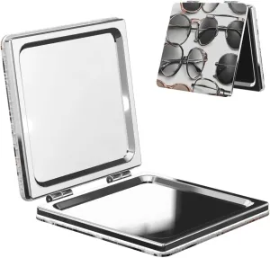 Cute Glasses Portable Pocket Cosmetic Mirror-Compact and Light, It is A Necessary Thing to Go Out for Beauty and Makeup
