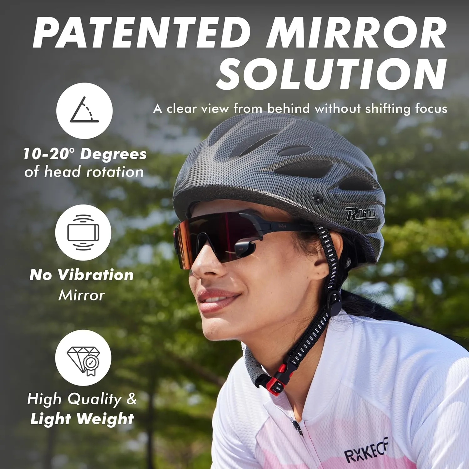 Cycling Glasses with Rear-view Mirror - Sports Sunglasses for Men & Women - UV-400 Protection