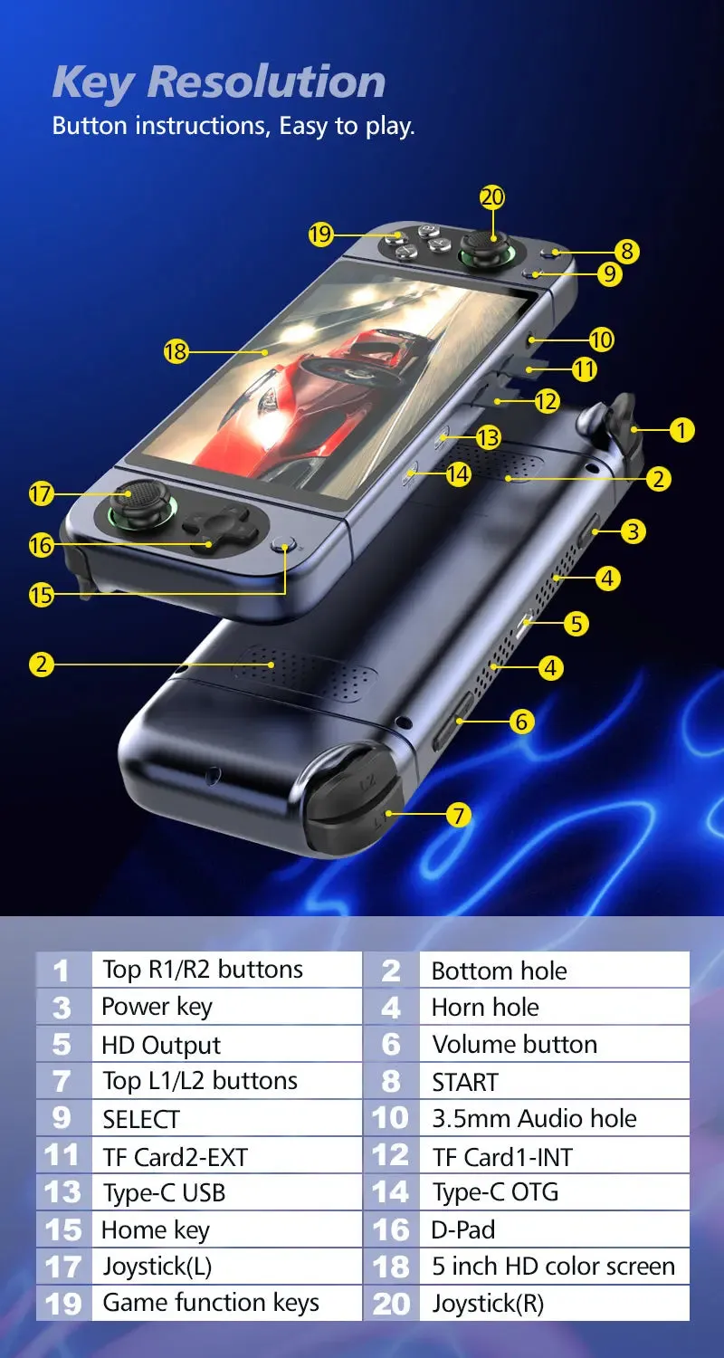 D-50PLUS Retro Handheld Game Console