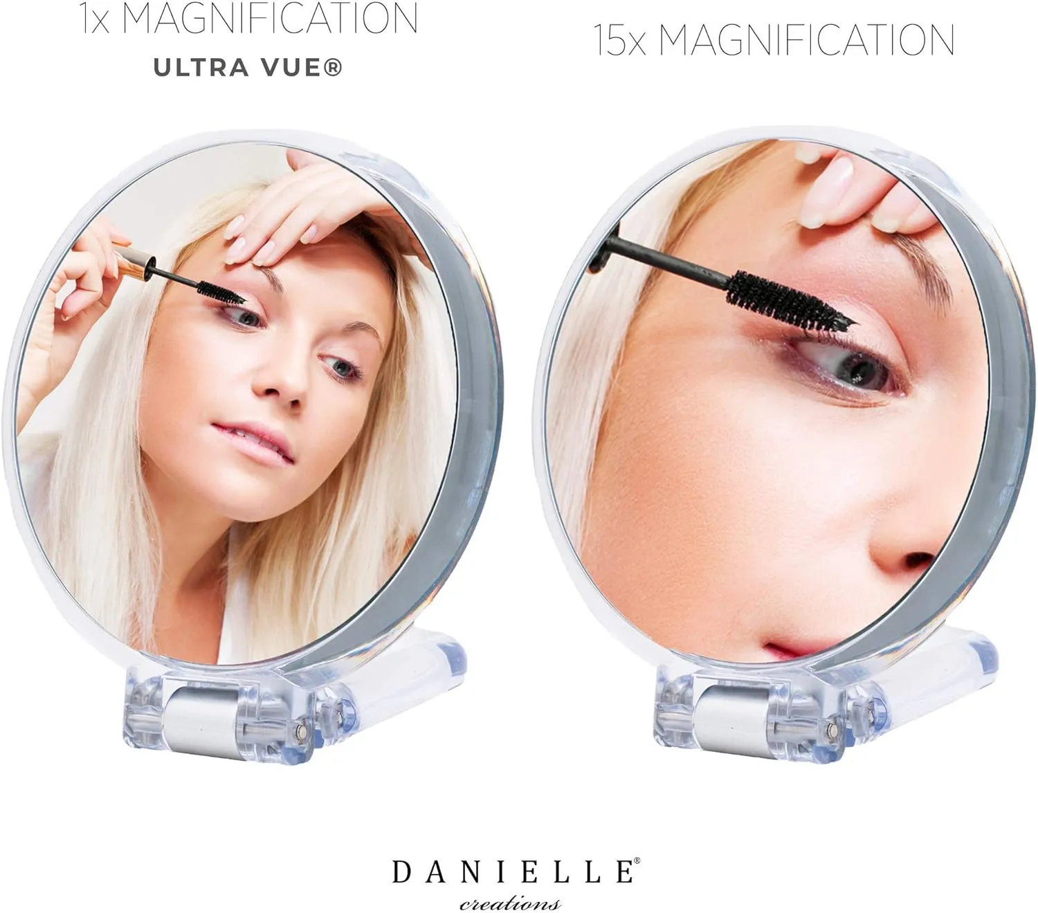 Danielle Magnification Folding Makeup Mirror 15X, Acrylic