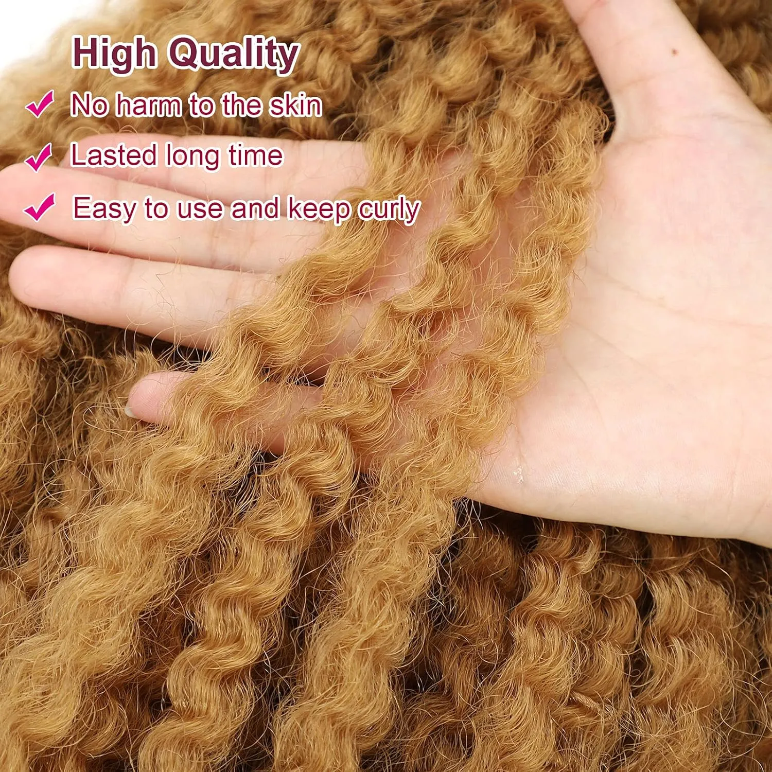 Dansama Marley Hair 3 Packs Ombre Braiding Hair, 18 Inch Afro Kinky Twist Crochet Hair Synthetic Hair Extensions (18 Inch (Pack of 3), #27)