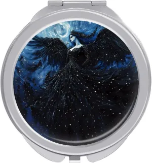 Dark Goddess Greek Myth Travel Makeup Mirror 2-Sided 1x 2X Magnification Portable Mini Mirror for Handbag Purse Pocket