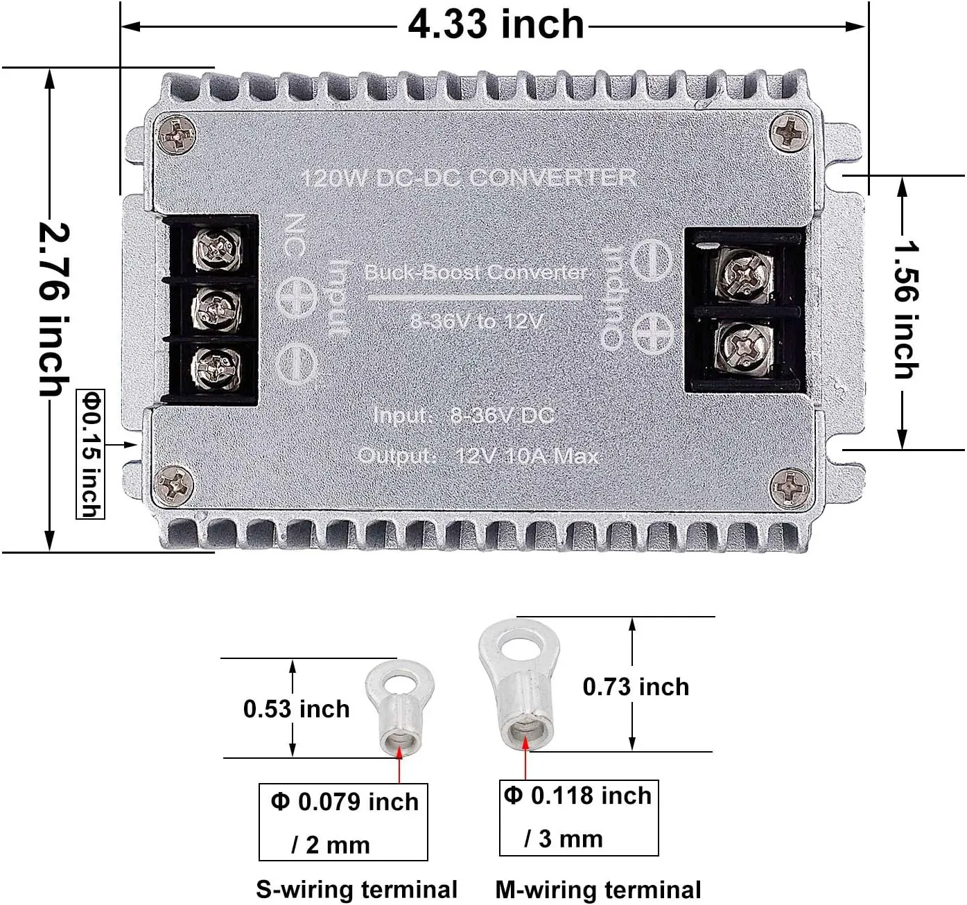 DC to DC High Efficiency Voltage Converter 8-36V to 12V 10A 120W Buck-Boost Converter DIY Power Supply Step-Down/Up Transformer
