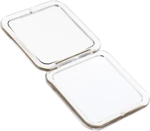 Didiseaon Portable Foldable Mirror Women Makeup Compact Mini Square Hand Mirror 15x Travel Mirror Flip Cover 85x85x17mm Khaki