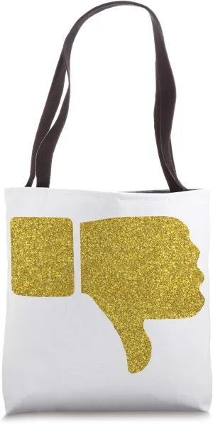 Dislike Disapprove, Golden Thumbs down Vintage symbol Tote Bag