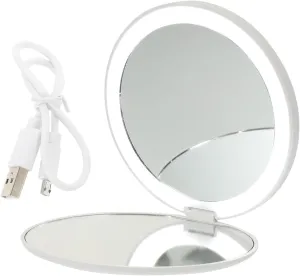 DOITOOL 3sets Rechargeable Led Makeup Mirror Compact Handheld Mirror High-Definition Reflection Portable Lighted Design for Travel and Daily Use for Makeup Application and