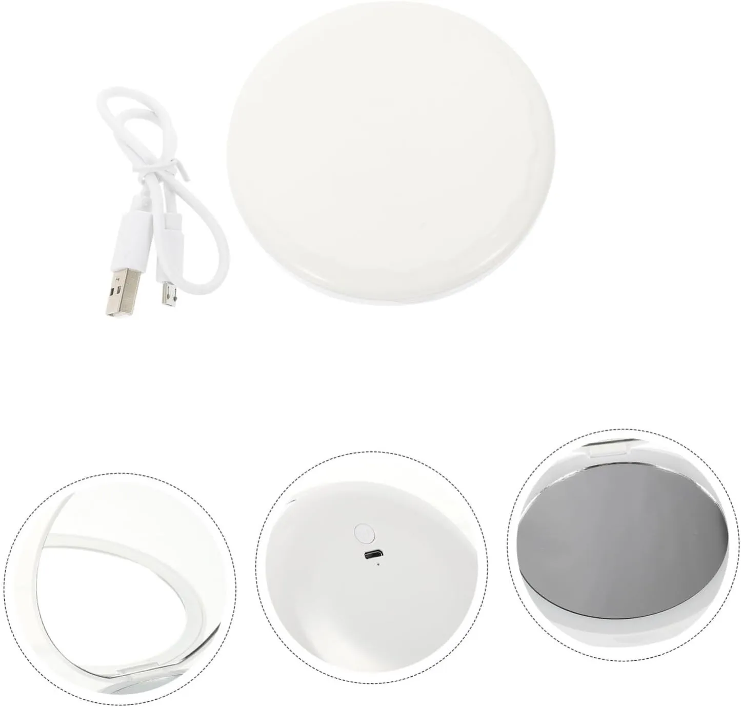 DOITOOL 3sets Rechargeable Led Makeup Mirror Compact Handheld Mirror High-Definition Reflection Portable Lighted Design for Travel and Daily Use for Makeup Application and