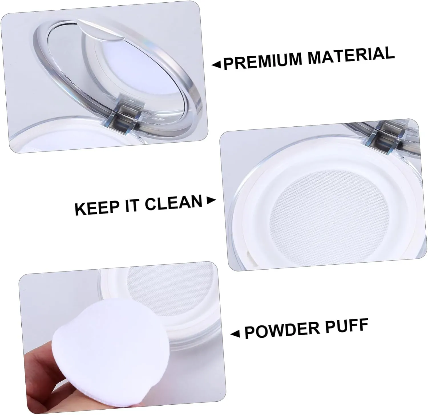 DOITOOL Body Mirrors 4 Pcs Loose Powder Box 5g Powder Case Empty Box Cosmetic Travel Portable Mirror