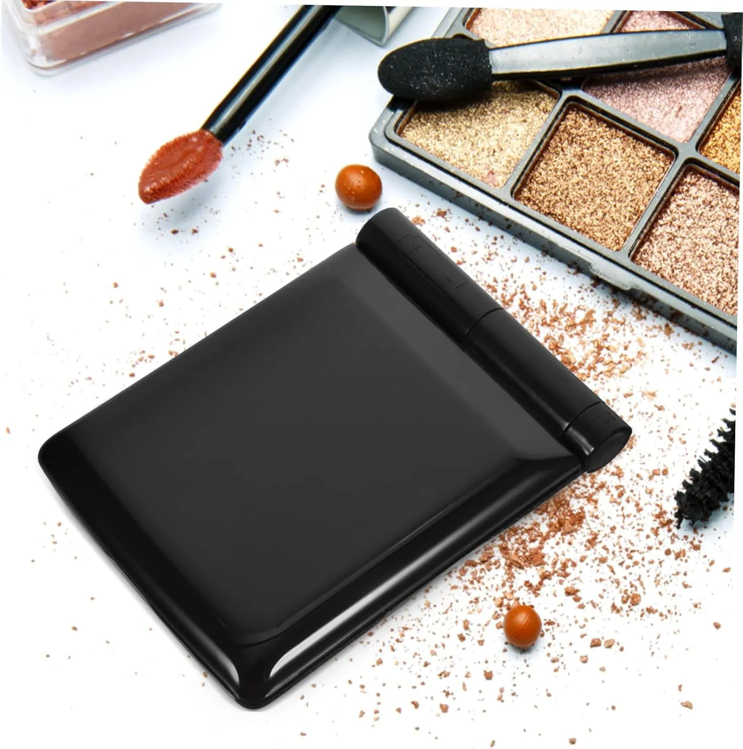 DOITOOL Foldable Led Makeup Mirror Dual-sided Handheld Design Compact Portable for Travel Daily Use Sturdy Protective Shell Light for Enhanced Makeup Application
