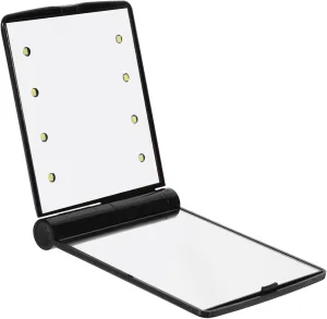 DOITOOL Foldable Led Makeup Mirror Dual-sided Handheld Design Compact Portable for Travel Daily Use Sturdy Protective Shell Light for Enhanced Makeup Application