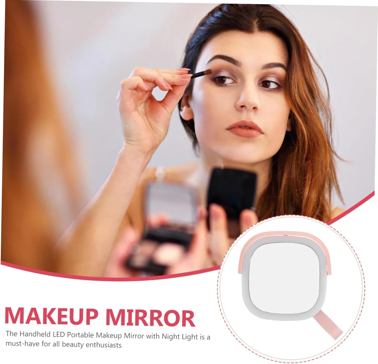 DOITOOL Travel-Friendly LED Makeup Mirror Light Compact Rechargeable Foldable Handheld USB Charging for Vanities