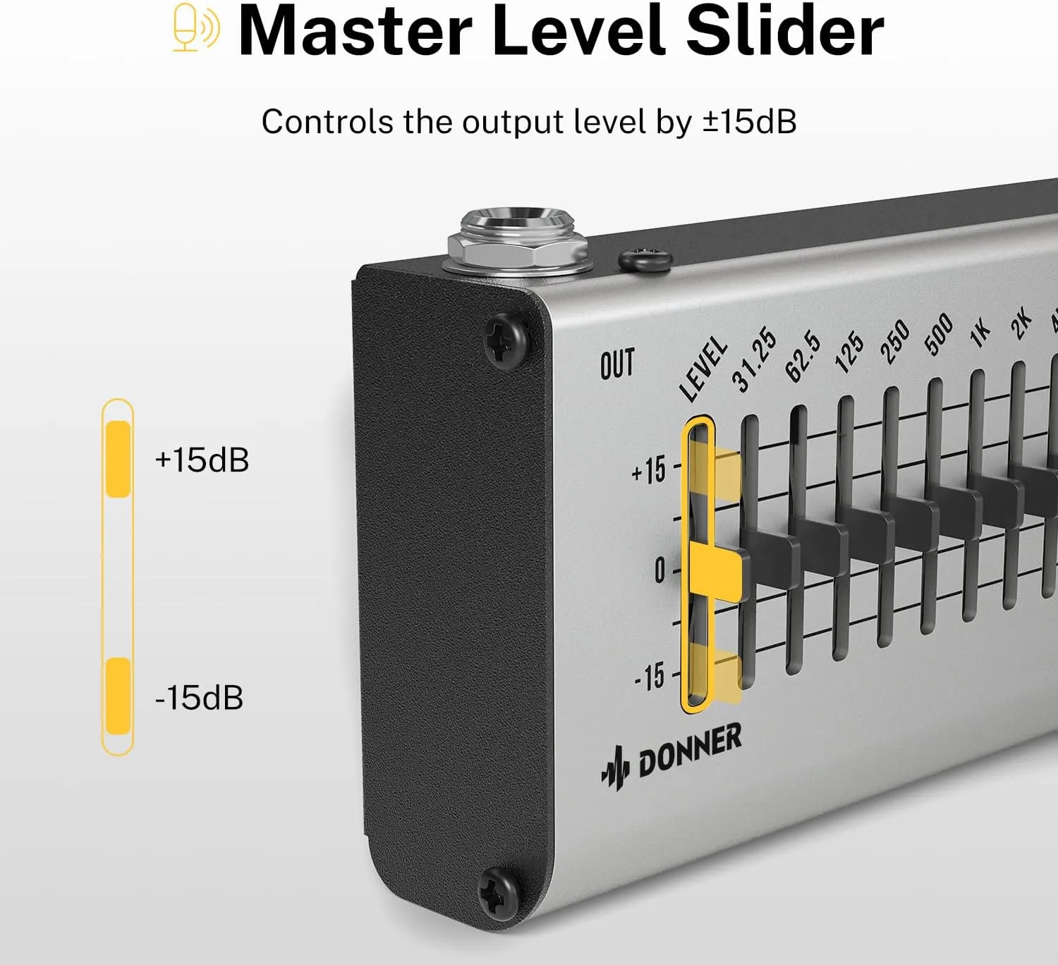 Donner EQ Pedal, 10 Band Equalizer Pedal, EQ Seeker for Guitar and Bass True Bypass