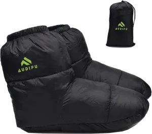 Down Booties Warm Socks Ultralight Sleeping Sock for Camping, Backpacking - Camp Sleeping Bag Tent Down Foot Warmer for Men & Women