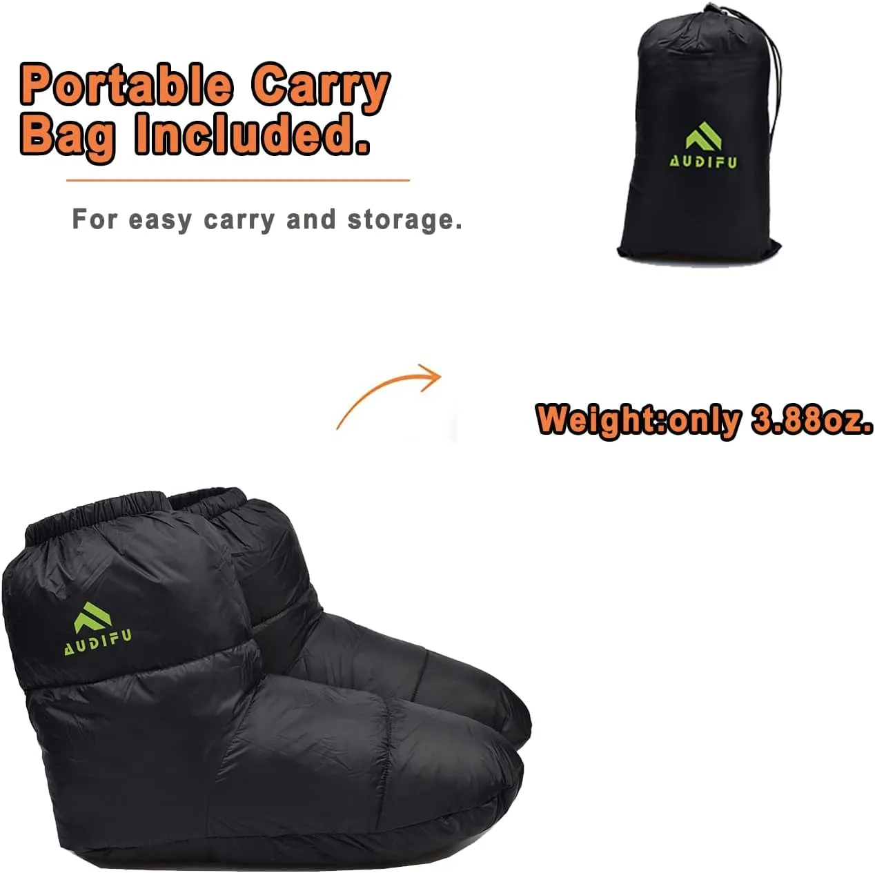 Down Booties Warm Socks Ultralight Sleeping Sock for Camping, Backpacking - Camp Sleeping Bag Tent Down Foot Warmer for Men & Women