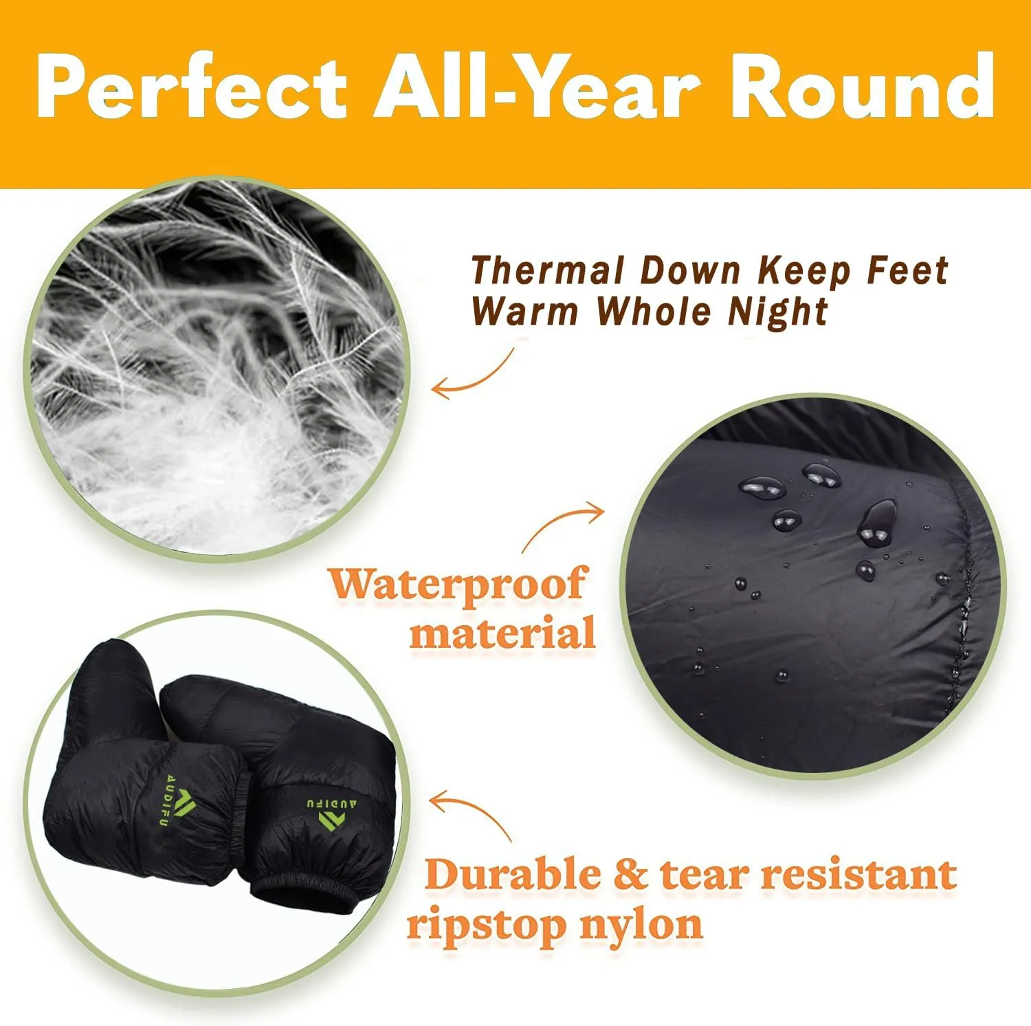 Down Booties Warm Socks Ultralight Sleeping Sock for Camping, Backpacking - Camp Sleeping Bag Tent Down Foot Warmer for Men & Women