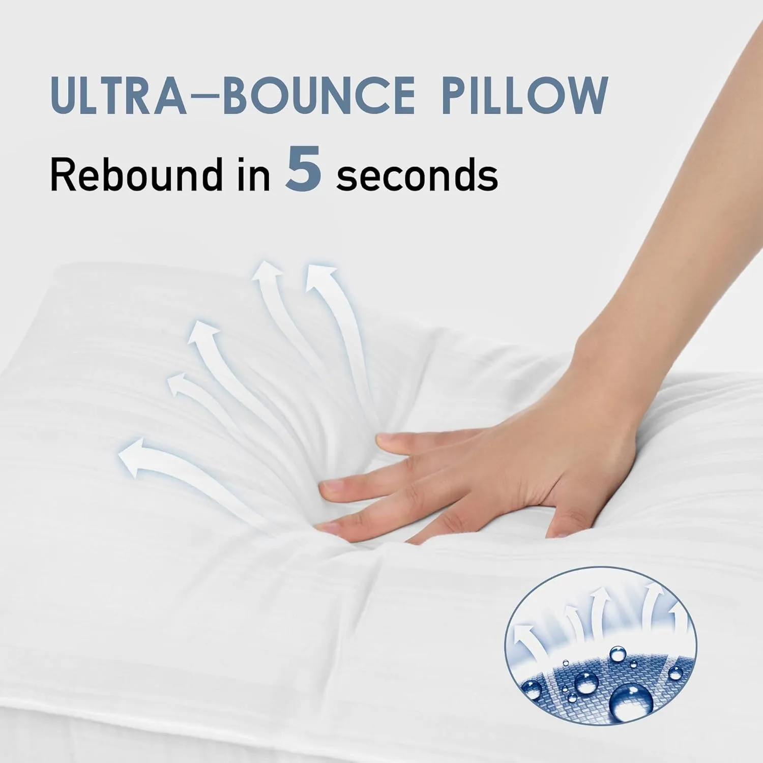 downluxe Down Alternative Pillows Queen Size Set of 2 - Hotel Collection Soft Bed Pillows for Sleeping, Perfect for Side, Back and Stomach Sleepers, 20 X 28