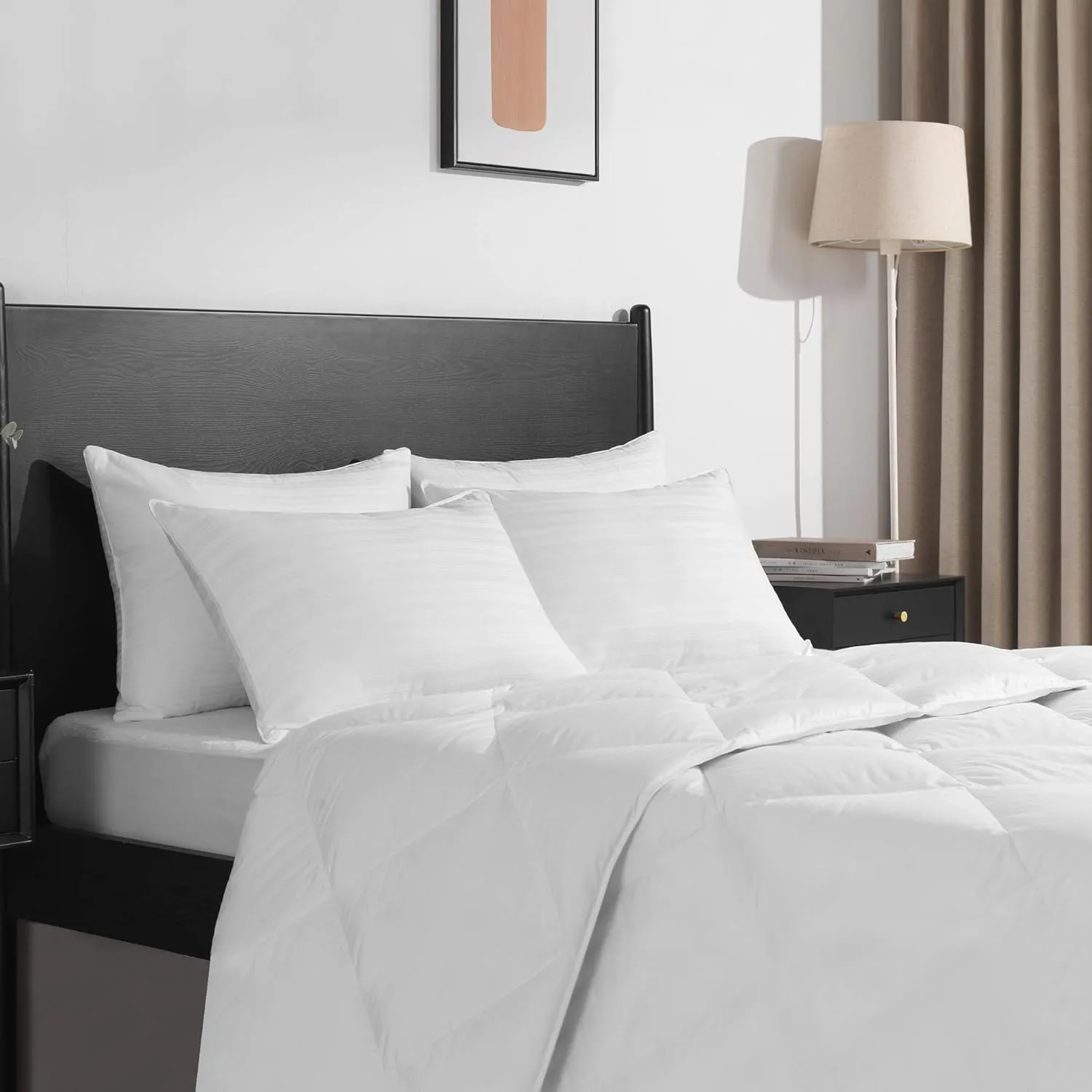 downluxe Down Alternative Pillows Queen Size Set of 2 - Hotel Collection Soft Bed Pillows for Sleeping, Perfect for Side, Back and Stomach Sleepers, 20 X 28