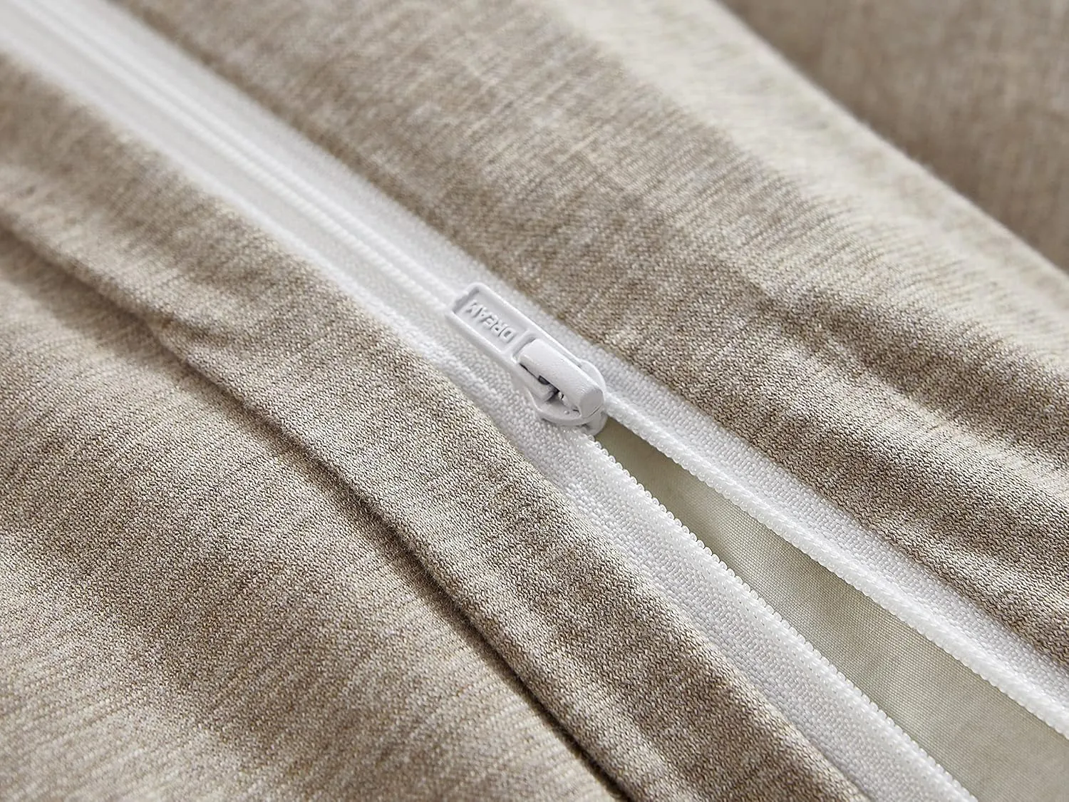 Dream Sunset 100% Cotton Jersey Knit Duvet Cover Set, Twin Size/Twin XL, Heather Brown, Breathable and Super Soft Skin Friendly Like T-Shirt, Zipper Closure, 1 Duvet Cover   1 Pillow case