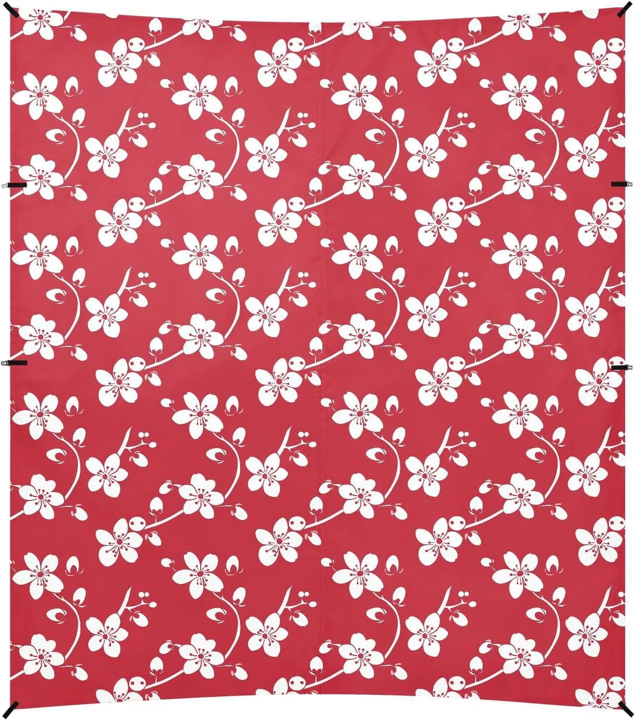 Easter Floral Cherry Red Beach Tent UPF50  Easy Setup Outdoor Sun Shade with Sturdy Poles, Sandbags and Shovel for Camping, Picnics, Backyard & Fishing