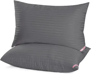 EIUE Bed Pillows for Sleeping 2 Pack Queen Size 20 x 30 Inches，Super Soft Down Alternative Microfiber Filled Pillows,Pillows for Side and Back Sleepers,Black
