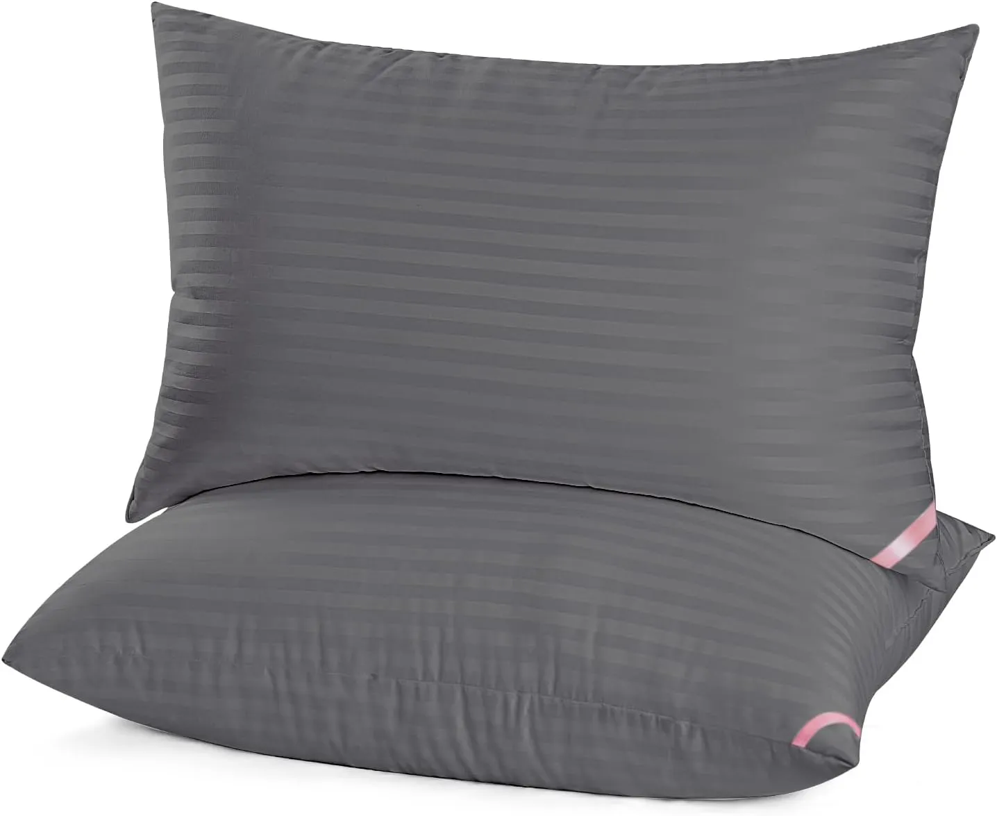 EIUE Bed Pillows for Sleeping 2 Pack Queen Size 20 x 30 Inches，Super Soft Down Alternative Microfiber Filled Pillows,Pillows for Side and Back Sleepers,Black
