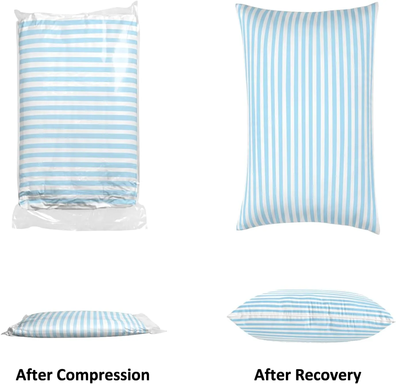 EIUE Bed Pillows for Sleeping 4 Pack，Pillows for Side and Back Sleepers,Super Soft Down Alternative Microfiber Filled Pillows (Sky Blue, Queen (Pack of 4))