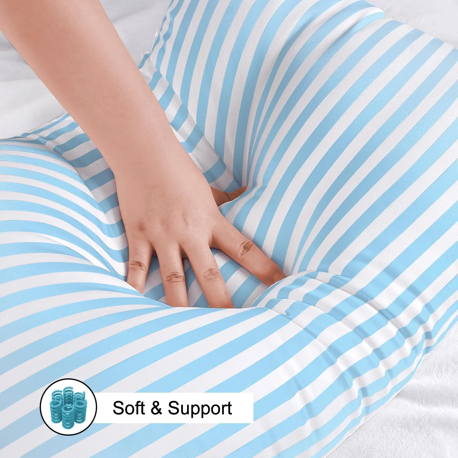 EIUE Bed Pillows for Sleeping 4 Pack，Pillows for Side and Back Sleepers,Super Soft Down Alternative Microfiber Filled Pillows (Sky Blue, Queen (Pack of 4))